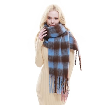 RIIQIICHY Women's Chunky Plaid Scarf - Warm Winter Fashion