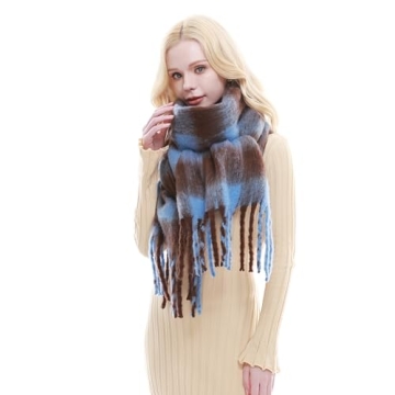 RIIQIICHY Women's Chunky Plaid Scarf - Warm Winter Fashion