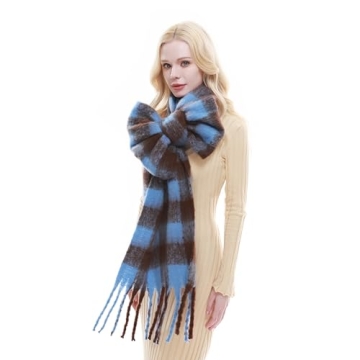 RIIQIICHY Women's Chunky Plaid Scarf - Warm Winter Fashion