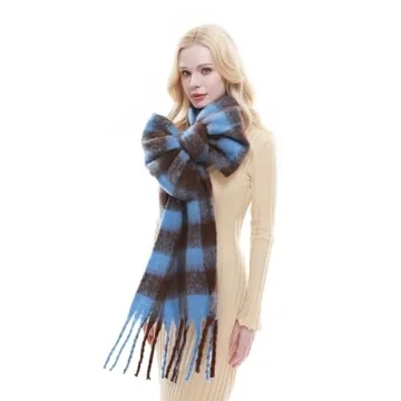RIIQIICHY Women's Chunky Plaid Scarf - Warm Winter Fashion
