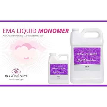 Glam and Glits EMA Liquid Monomer for Acrylic Nails 16 oz