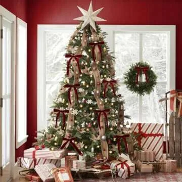 Jytrew 12Pcs Maroon Velvet Bows for Christmas Tree, Velvet Ribbon Bows for Christmas Tree, Christmas Wreath Bows, Christmas Bows Rustic Crafts Gift Bows Vintage Velvet Bows Xmas Decorations(Burgundy)