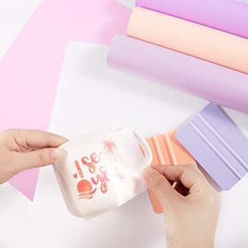 Craft Vinyl Tool Kit Coral and Purple Squeegee for Adhesive Vinyl Decal Sticker Application 2 PCS/Pack
