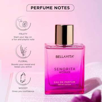 Bella Vita Luxury Senorita Perfume for women, 100ML | Floral & Fruity Scent, Blend of Pomegranate, Mint, Peony, Lotus, Yuzu, Magnolia, Musk, Mahogany and Amber | Vegan & Cruelty Free | Gift for her