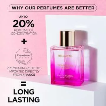 Bella Vita Luxury Senorita Perfume for women, 100ML | Floral & Fruity Scent, Blend of Pomegranate, Mint, Peony, Lotus, Yuzu, Magnolia, Musk, Mahogany and Amber | Vegan & Cruelty Free | Gift for her
