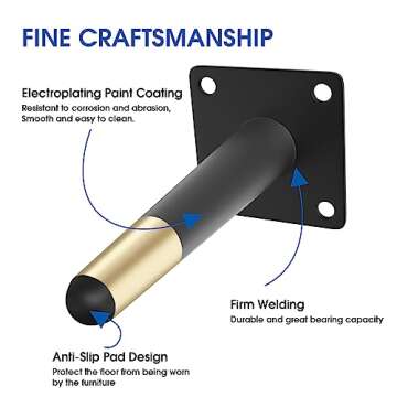 Stylish Set of 4 Modern Furniture Legs for Customization