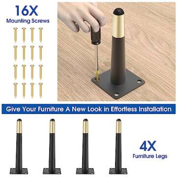Stylish Set of 4 Modern Furniture Legs for Customization