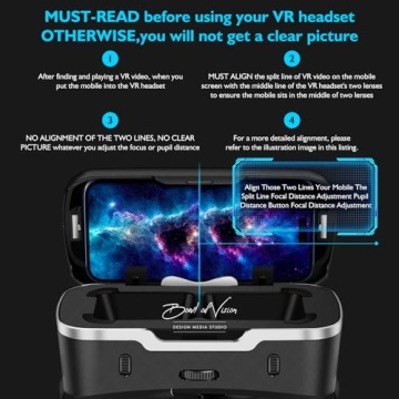 SHINECON VR Headset Glasses for Smartphones 3D Virtual Reality