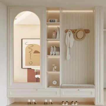 NEUWEABY Arched Full Length Mirror 64"x21" Arch Floor Mirror with Stand Large Wall Mirror Gold Full Body Mirror Standing Hanging or Leaning Against Wall for Bedroom Entry, Bedroom, Living Room