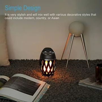 Dikaou LED Flame Lamp with Bluetooth Speaker for Outdoor Use