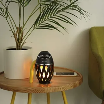 Dikaou LED Flame Lamp with Bluetooth Speaker for Outdoor Use