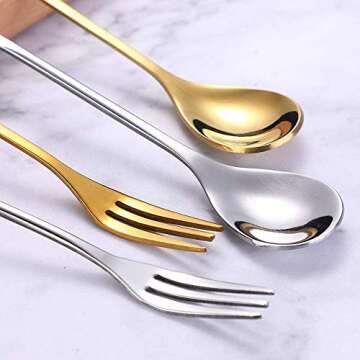 AnSaw Mini Leaf Dessert Forks Set - 10 Elegant Pieces