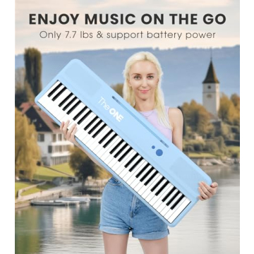 61 Keys Smart Piano Keyboard with LED Lights and Apps