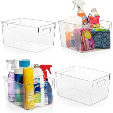 ClearSpace Clear Plastic Storage Bins – Pantry Organizers & Storage Containers, Cabinet Organizer ...
