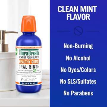 TheraBreath Healthy Gums Oral Rinse Clean Mint Flavor 16 fl oz 473 ml