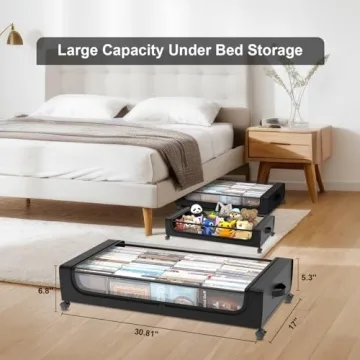 Fulpower Under Bed Storage with Wheels - 2 Pack