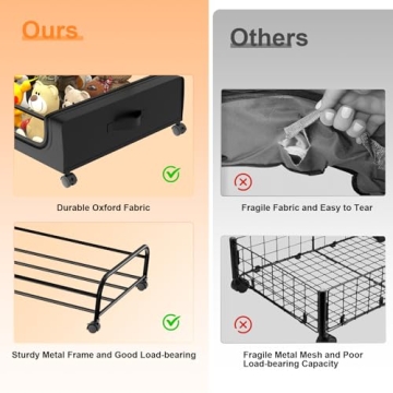 Fulpower Under Bed Storage with Wheels - 2 Pack