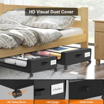 Fulpower Under Bed Storage with Wheels - 2 Pack