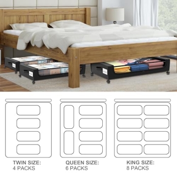 Fulpower Under Bed Storage with Wheels - 2 Pack