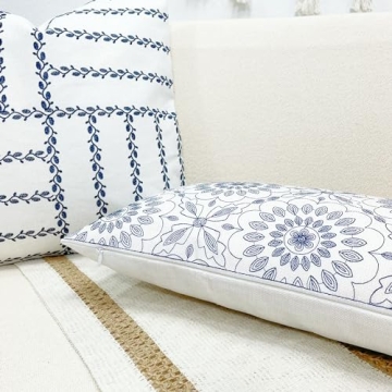 Slow Cow Luxurious Lumbar Embroidery Pillow Cover 12 x 20