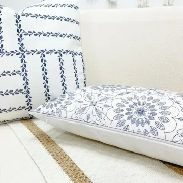 Slow Cow Luxurious Lumbar Embroidery Pillow Cover 12 x 20