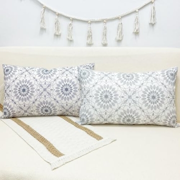 Slow Cow Luxurious Lumbar Embroidery Pillow Cover 12 x 20