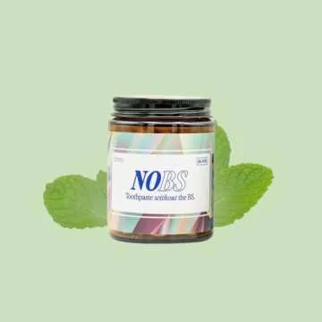 NOBS (No Bad Stuff) Toothpaste Tablets - Nano Hydroxyapatite, Fluoride & Plastic Free, Eco & Travel Friendly - Remineralize with NHA (3 Month)