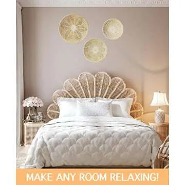 MY BOHO BABE Set of 3 Handmade Woven Seagrass Wall Baskets, Boho Decor, Multi-Purpose, Lightweight, Easy to Hang, Trendy