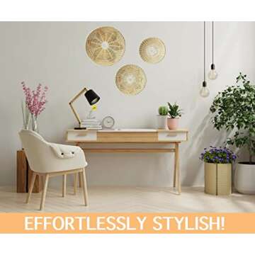 MY BOHO BABE Set of 3 Handmade Woven Seagrass Wall Baskets, Boho Decor, Multi-Purpose, Lightweight, Easy to Hang, Trendy