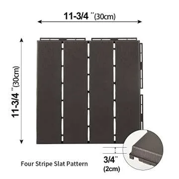 Domi Composite Interlocking Patio Deck Tiles - Dark Grey