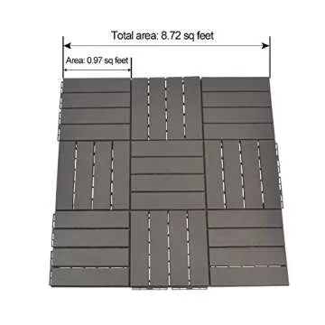 Domi Composite Interlocking Patio Deck Tiles - Dark Grey