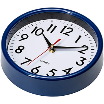 8-inch Navy Blue Silent Wall Clock for Small Spaces