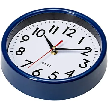 8-inch Navy Blue Silent Wall Clock for Small Spaces
