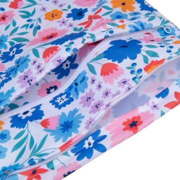 ALVABABY 2pcs Cloth Diaper Wet Dry Bags Waterproof Reusable with Two Zippered Pockets Travel Beach Pool Daycare Soiled Baby Items Yoga Gym Bag for Swimsuits or Wet Clothes LX-YX8688