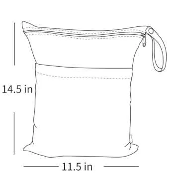 ALVABABY 2pcs Cloth Diaper Wet Dry Bags Waterproof Reusable with Two Zippered Pockets Travel Beach Pool Daycare Soiled Baby Items Yoga Gym Bag for Swimsuits or Wet Clothes LX-YX8688