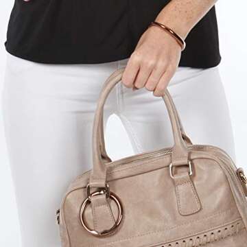 Clipa Bag Hanger - Polished Copper PVD - The Ring That Opens Into a Hook and Hangs in Just 1/2" of Space, Holds 33 lbs., 3 yr. Warranty