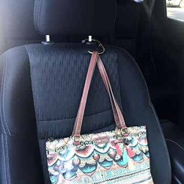 Clipa Bag Hanger - Polished Copper PVD - The Ring That Opens Into a Hook and Hangs in Just 1/2" of Space, Holds 33 lbs., 3 yr. Warranty