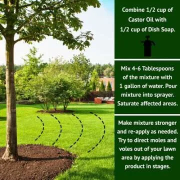 Nature’s Mace Mole & Vole MACE, Mole and Vole Repellent 1 Gallon Castor Oil Concentrate, Outdoor Lawn Garden Mole Control, Mole Remover, Vole Repellent Outdoor, Castor Oil for Moles, Pet & Plant Safe