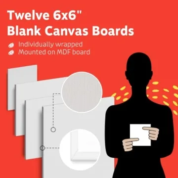 Artlicious Canvases 12 Pack - 6x6 Inch Art Panels