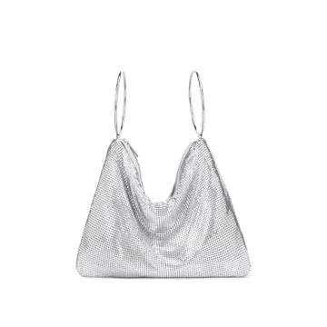 Elegant Large Metallic Clutch Purse for Women - Stylish Evening Bag