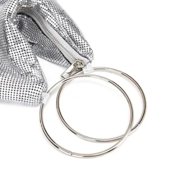 Elegant Large Metallic Clutch Purse for Women - Stylish Evening Bag