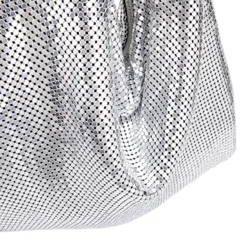 Elegant Large Metallic Clutch Purse for Women - Stylish Evening Bag