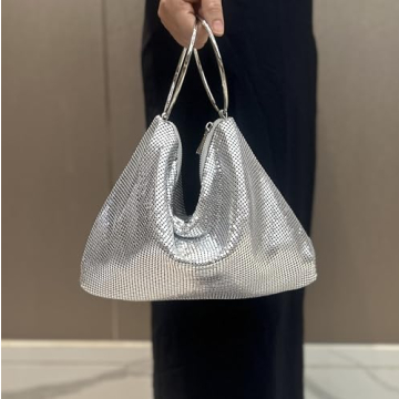 Elegant Large Metallic Clutch Purse for Women - Stylish Evening Bag