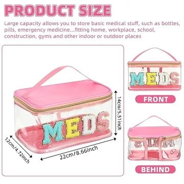 Chic Chenille Clear Medicine Bag for Stylish Travel