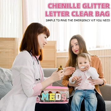 Chic Chenille Clear Medicine Bag for Stylish Travel