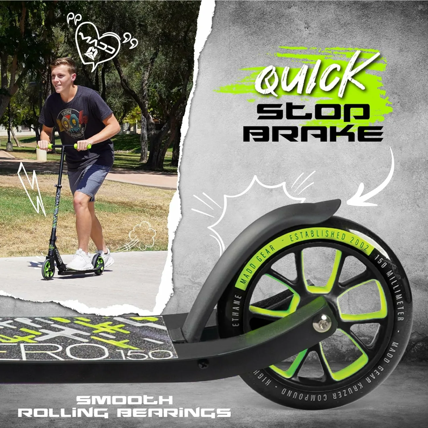 Madd Gear Aero 150 Kick Scooter for Kids Ages 5+