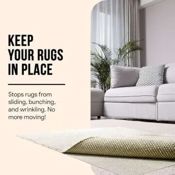 Premium Non Slip Area Rug Gripper Pad - 4x6 ft, Perfect for Hardwood & More