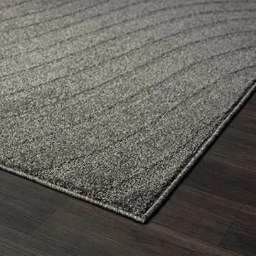 Luxe Weavers Modern Geometric Wave Anthracite Area Rug 9x12