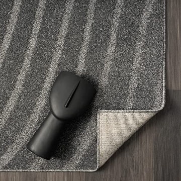 Luxe Weavers Modern Geometric Wave Anthracite Area Rug 9x12