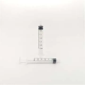 BH Supplies 3ml Luer Slip Tip Syringe - (No Needle) - Sterile, Individually Wrapped - 100 Syringes